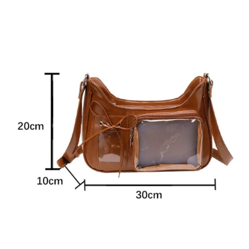 Y2k Japanese Harajuku Shoulder Bag Womens Transparent Ita Bag Girls School Crossbody Bags for Women Female Designer Handbags