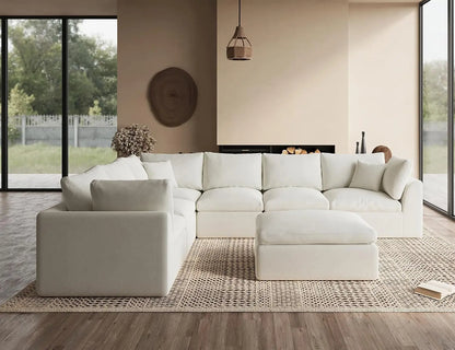 Oversized Modular Sectional Sofa,Cloud Couch Deep Seat Sofa Cushion Covers Removable,Oversized Sectional Couches for Living Room