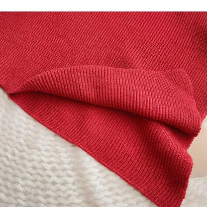 2025 Autumn Winter Women Fashion Irregular Loose Knit Sweater Vintage High Neck Long Sleeve Female Pullovers Chic Tops