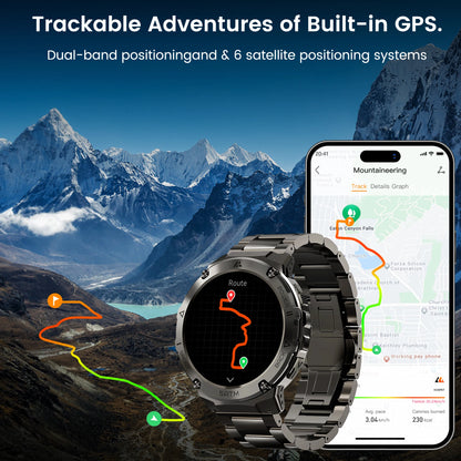 HIDAMEL T3E GPS Smart Watch For Men Compass Altimeter Altitude Stainless Steel Shell 5ATM IP69K Waterproof 470mAh AMOLED Watches