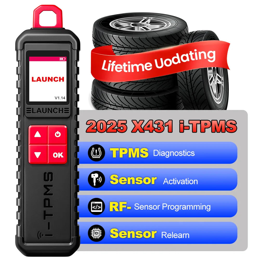 LAUNCH X-431 i-TPMS TPMS Tire Pressure Detector Relearning Tool, Activation/Relearning/Programming Sensors Works w/ X431 Scanner