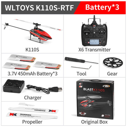Wltoys XK K110S 6CH 3D 6G System Remote Control Toy Brushless Motor 2.4G RC Helicopter BNF/RTF Compatible With FUTABA S-FHSS