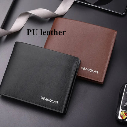 Genuine Leather Mens Wallet Premium Product Real Cowhide Wallets For Man Short Black Wallet Portefeuille Homme Short Purses