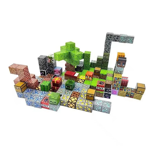 80-160Pcs Building Blocks Magnet Toy Mine DIY Game Scene Assembled Magnetic Block Building Blocks Children Puzzle Model Gift