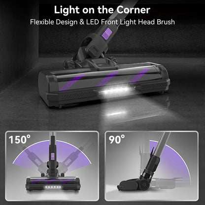 INSE S10 Cordless Vacuum Cleaner 45Kpa Powerful 6-in-1 Stick Vacuum Up to 50Min Runtime Rechargeable Battery for Carpet Pet Hair