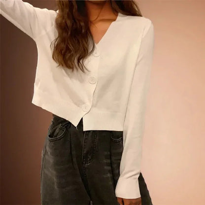 ITOOLIN Women Casual Knit Thin Sweater V-Neck Cardigan Sweater Buttons Up Sweet Cardigan Coat For Women 2024 Autumn
