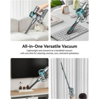 Cordless Vacuum Cleaner,600W/≥45Kpa Stick Vacuum with Touch Screen,Max 60 Mins Runtime,Wireless Vacuum Cleaners for Home, Anti-T