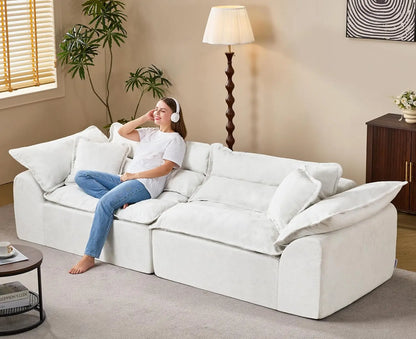 104" Sectional Sofa Couches 3 Seater Modular Sofa, Boneless Couch, Cloud Couch with Removable Cushion, Modular, Customized