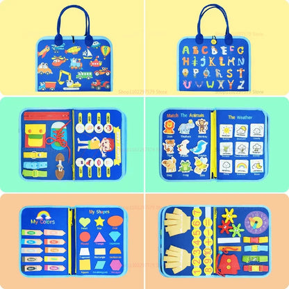 Toddler Busy Board for Montessori Sensory Toys Early Education Learning Fine Motor Skills Preshool Toddler Busy Book for Kids