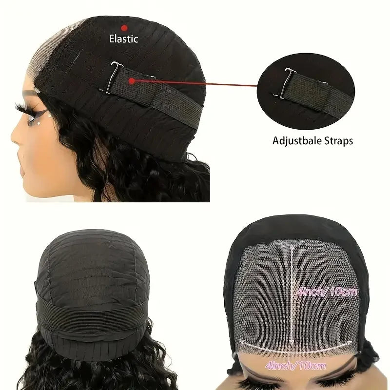 4x4 Put On And Go Glueless Bob Wigs Human Hair Curly For Women Pre Plucked Pre Cut Lace Ready To Wear Kinky Curly Lace Front Wig