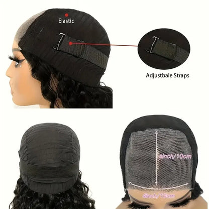 4x4 Put On And Go Glueless Bob Wigs Human Hair Curly For Women Pre Plucked Pre Cut Lace Ready To Wear Kinky Curly Lace Front Wig