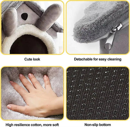 Indoor Warm Dog House Soft Pet Bed Tent House Dog Kennel Cat Bed Removable and Washable Cushion Suitable Four Season Universal