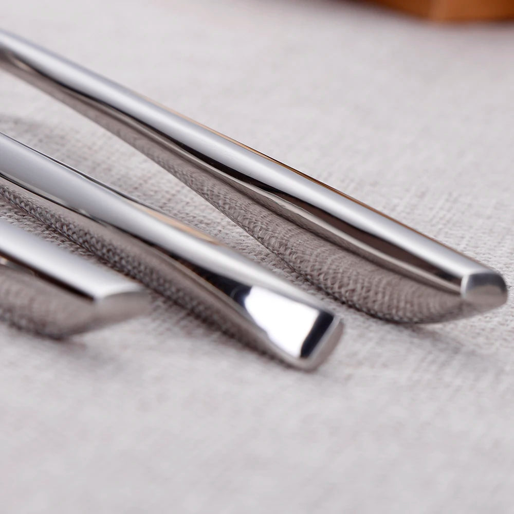 6/12/15/18/21 Pieces Sliver Cutlery Set Stainless Steel 304 Tableware Western Dinner Set Mirror Elegant Knife Fork Spoon