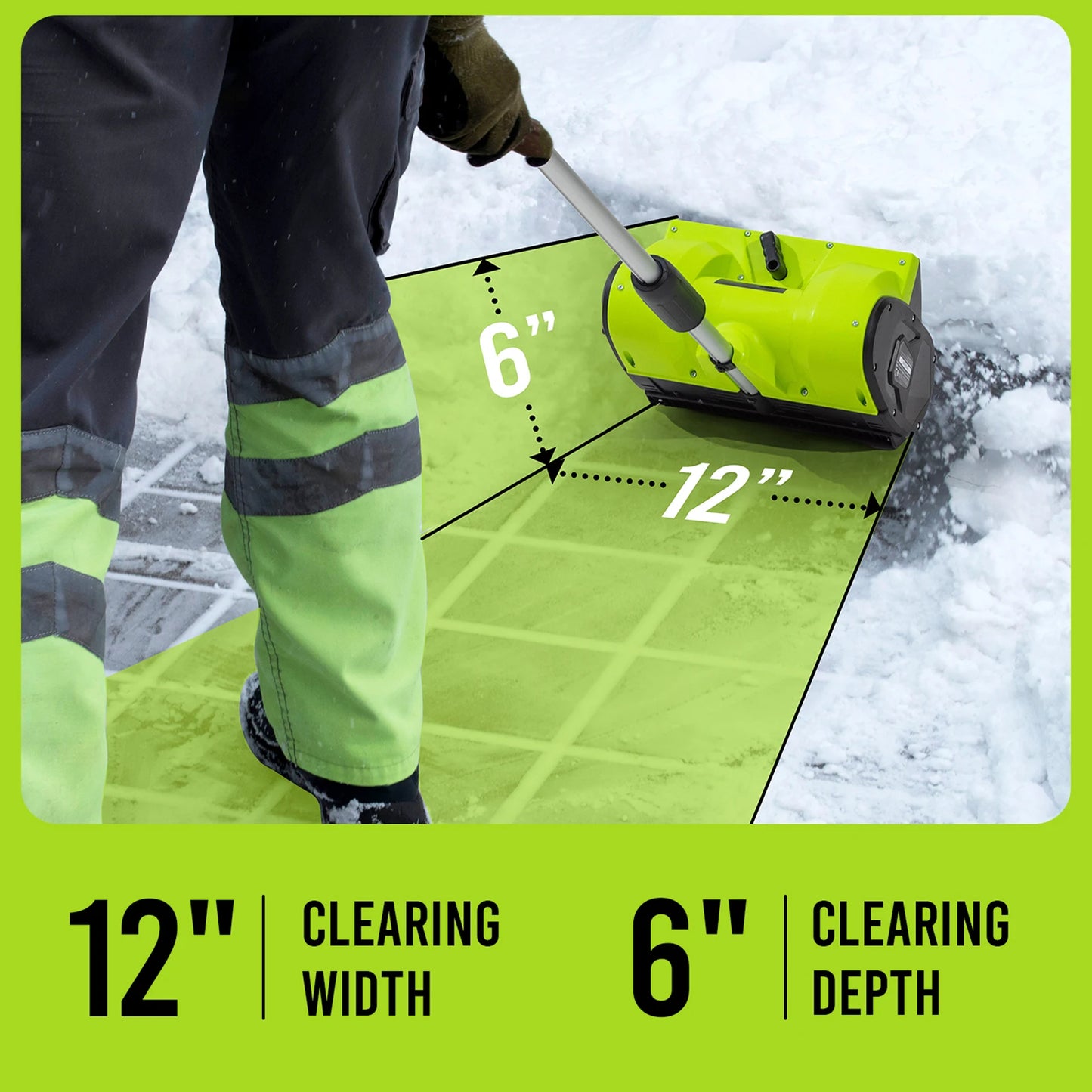 Deli STEELITE 21V 12" Cordless Snow Shovel w/4.0Ah Battery, 20' Throw - Electric Snow Blower for Driveway/Sidewalk