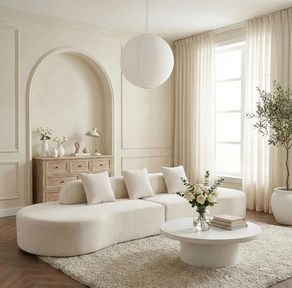130” Boneless Sectional Couches for Living Room | Modern Curved Sofa Comfy Cloud Couch | Oversized Plush Modular, Customized