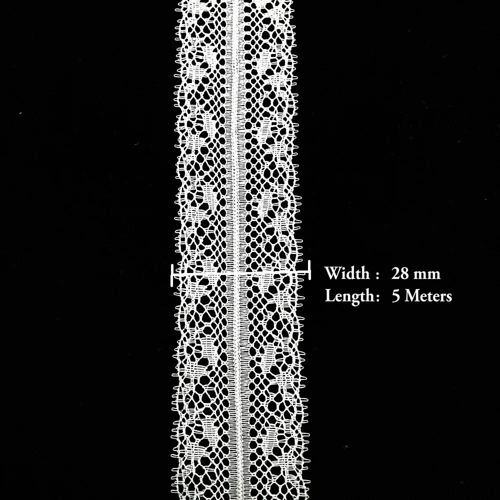 5 Meters White Black Lace Ribbon Assorted Pattern Trims for Gift Wrapping Christmas Wedding Decorations DIY Crafts Sewing Supply
