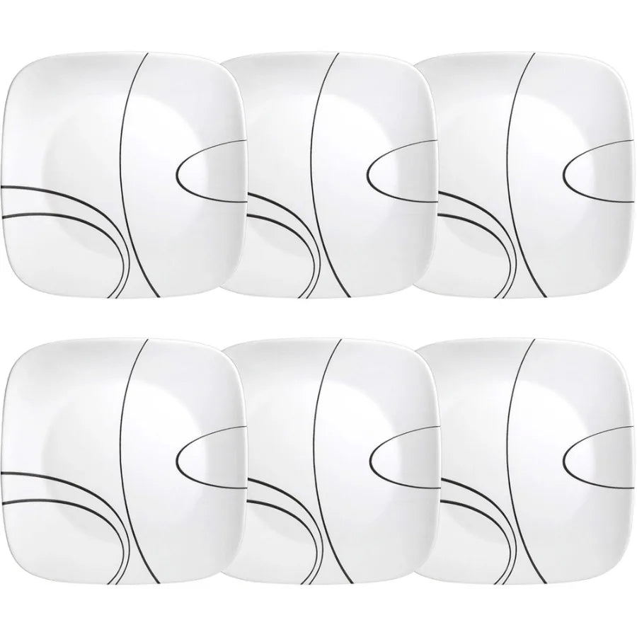 10.5" Square Glass Dinner Plate (Set of 6) Dishwasher safe