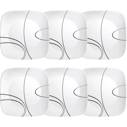 10.5" Square Glass Dinner Plate (Set of 6) Dishwasher safe