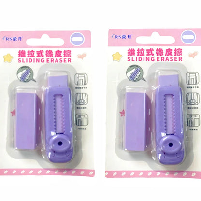 Purple eraser No trace eraser Retractable clean push and pull eraser Test supplies Creative eraser
