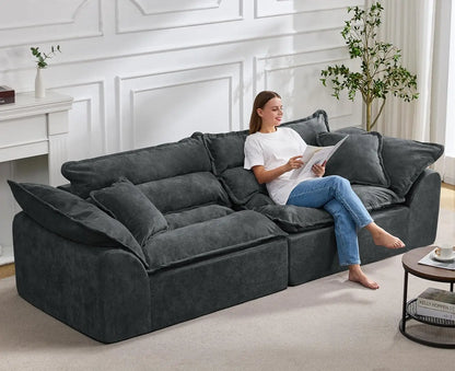 104" Sectional Sofa Couches 3 Seater Modular Sofa, Boneless Couch, Cloud Couch with Removable Cushion, Modular, Customized