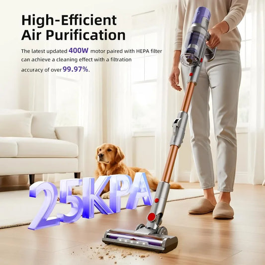 Cordless Vacuum Cleaner with HEPA Filter Power Detect Clean Empty Auto-Empty System Rechargeable Portable Handheld Attac