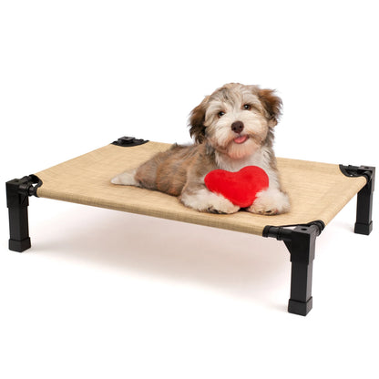Elevated Dog Bed, Cooling Raised Pet Cot with Chew Proof Washable Breathable Mesh and Metal Frame, Portable Dog Cot Bed