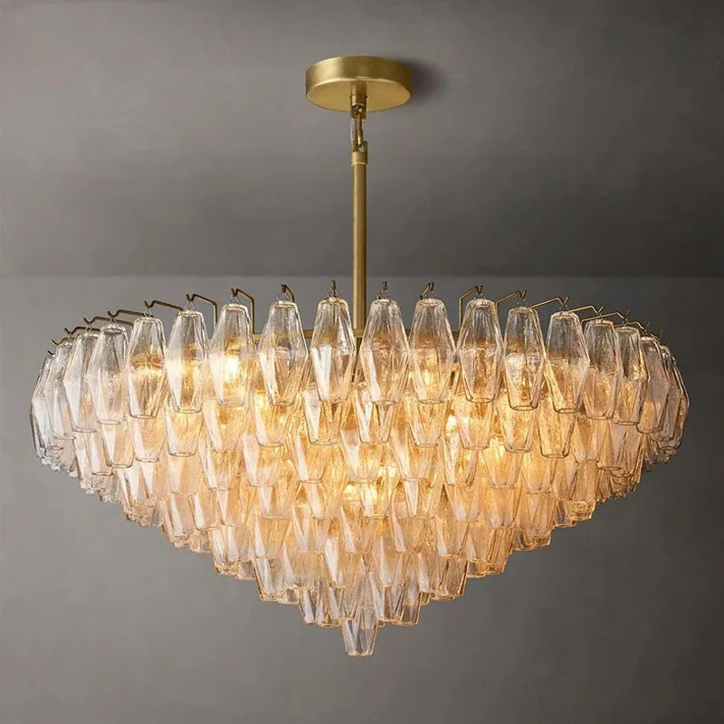 Luxury American Glass Chandelier Ceiling Light Modern Chandeliers for Living Room Pendant Lights Lustre Salon Dining Table Set