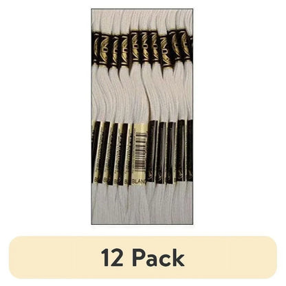 12 Pack Six-Strand Embroidery Thread Floss 100% Cotton Washable Fade Resistant Cross Stitch 8.7 Yards per Skein