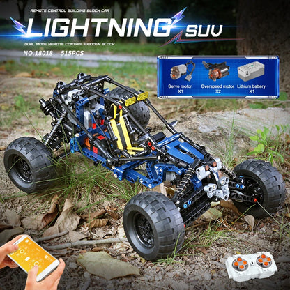 Mould King 18018 Technical Car Toys The RC MOC-3028 Blue Lightning Buggy Building Block Assembly Car Brick Kids Christmas Gift