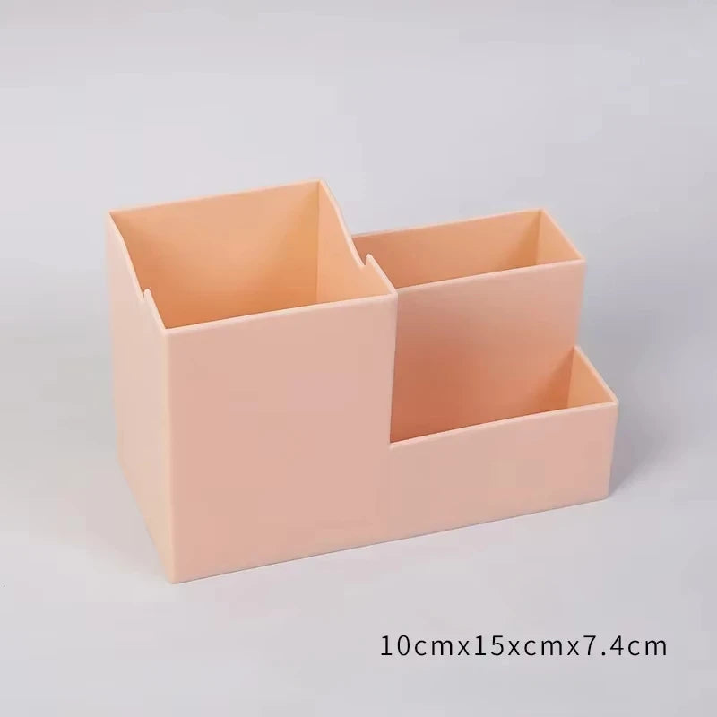 Multi-function Desktop Pen Holder School Supplies Storage Case Colorful Plastic Box Office Desk Accessories Pencil Organizer