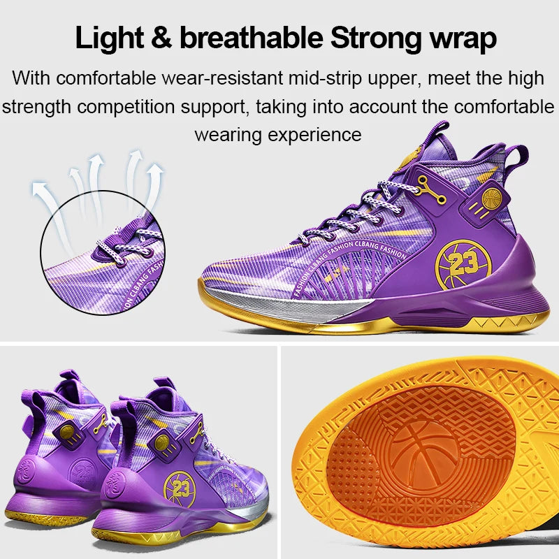 Men Basketball Shose Fashion Sneakers Breathable Running Shoes Non Slip Sport Shoes