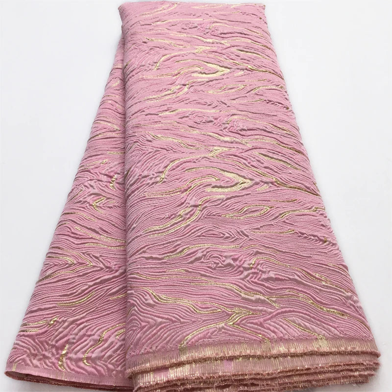 White Luxury African Jacqurad Lace Fabric 2025 Newest Nigerian Brocade Lace Fabric for Evening Prom Luxury Women Dresses Sewing