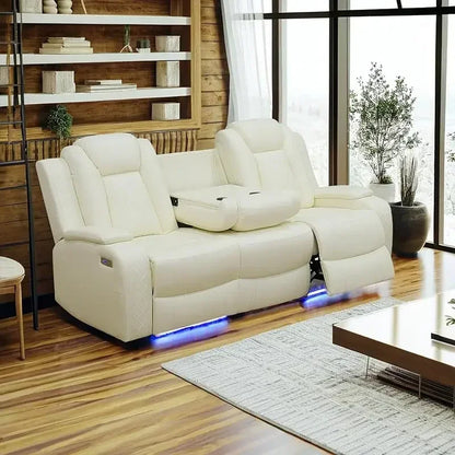 RPD4-Recliner sofa.Black Power Recliner Sofa Set for Living Room