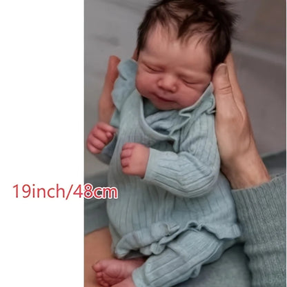 19 "/48 cm cute hand-painted Reborn doll - soft realistic skin and cloth body, suitable for role play - ideal