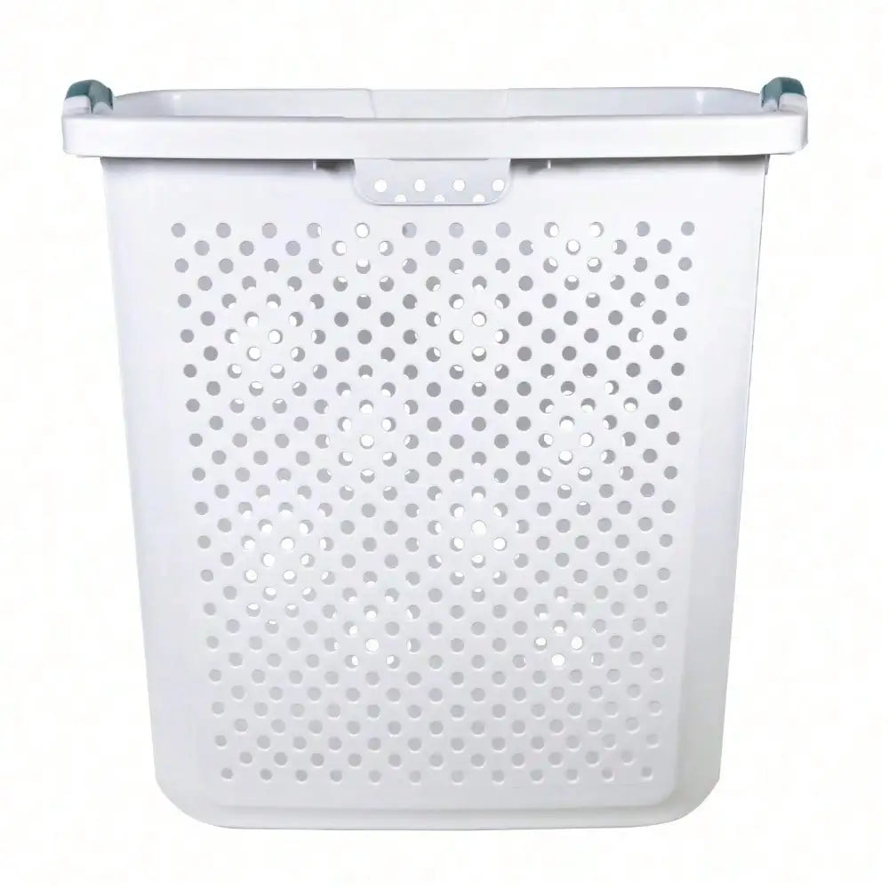 Plastic laundry basket, white, adult/youth