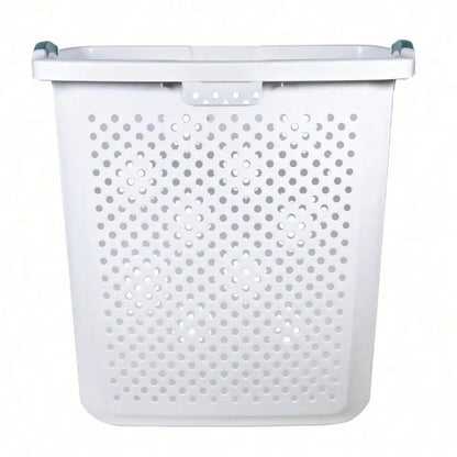 Plastic laundry basket, white, adult/youth