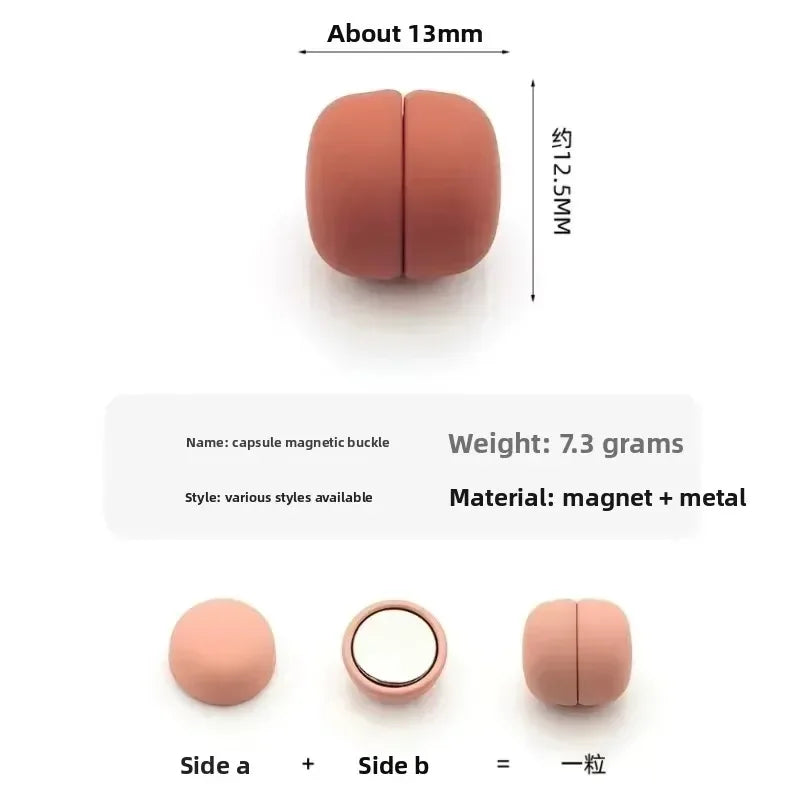 1 Pair Magnet Buttons for DIY Clothing Headband Scarf Hat Clasp Decoration, Invisible Metal Buttons Sewing Supplies