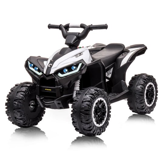 12V Kids Ride On ATV, Electric Battery, Powered Four Wheeler with Music, Led Lights, Soft Start, USB Port, and Treaded Tires