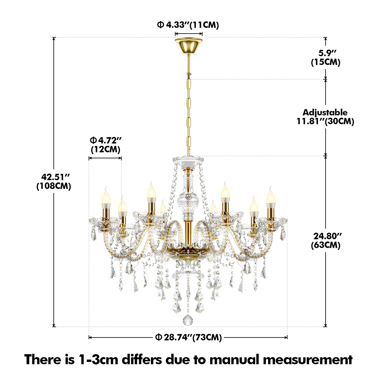 8Arms Modern Crystal Chandelier Luxury Crystals Lights Home Living Room Bedroom Wedding Decor Hanging Lamp Lobby Suspension