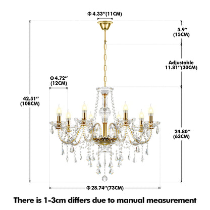 8Arms Modern Crystal Chandelier Luxury Crystals Lights Home Living Room Bedroom Wedding Decor Hanging Lamp Lobby Suspension