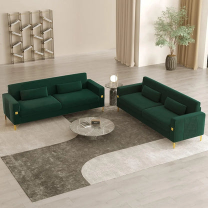 85.63" Velvet Sofa,Modern Loveseat Couch with Pillows Set of 2 for Living Room,Bedroom,Apartment Furniture with, Customized