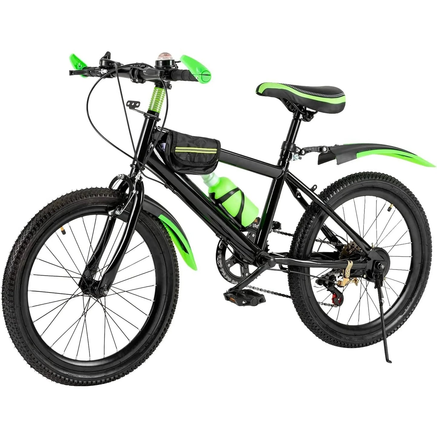 20" Mountain Bike 7 Speeds Kids Bicycle Dual-Disc Brakes Unisex Children's Bicycle Height Adjustable MTB Boys Girls Riding Bike