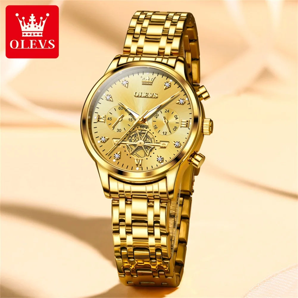 OLEVS 2897 Women Watch Original Fashion Multifunction Quartz Wristwatch Waterproof Luminous r Ladies Watches Gifts For Women