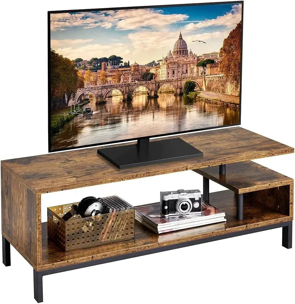 Industrial TV Stand for TVs up to 50 inch, Media Console Table with Storage Shelves for Living Room, Home Entertainment Center