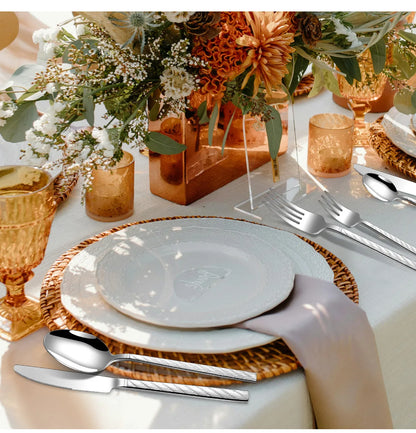 30Pcs Fashion  Cutlery Set 18/10 Stainless Steel Gift Flatware 410 Steel Knife Fork Spoon Dinnerware for 6 Drop Shipping