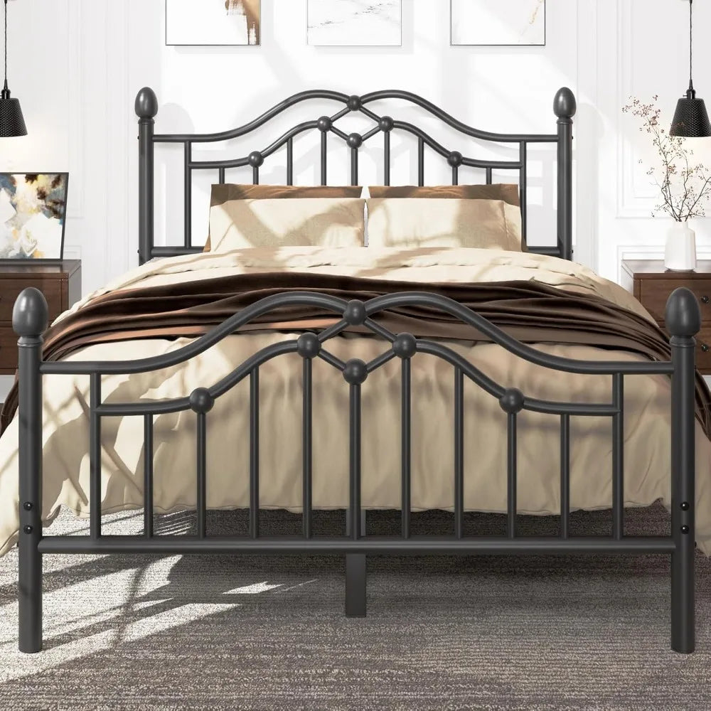 Queen Metal Bed Frame with Headboard and Footboard, Modern Iron Platform Bed Frame Support Up to 1200LBS, Under Bed,Customized