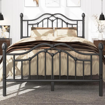Queen Metal Bed Frame with Headboard and Footboard, Modern Iron Platform Bed Frame Support Up to 1200LBS, Under Bed,Customized