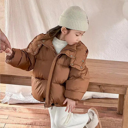 Children Korean Version Boys Girls Thickened Down Clothing Baby Warm Foreign-style Jacket Red Bread Clothing Winter