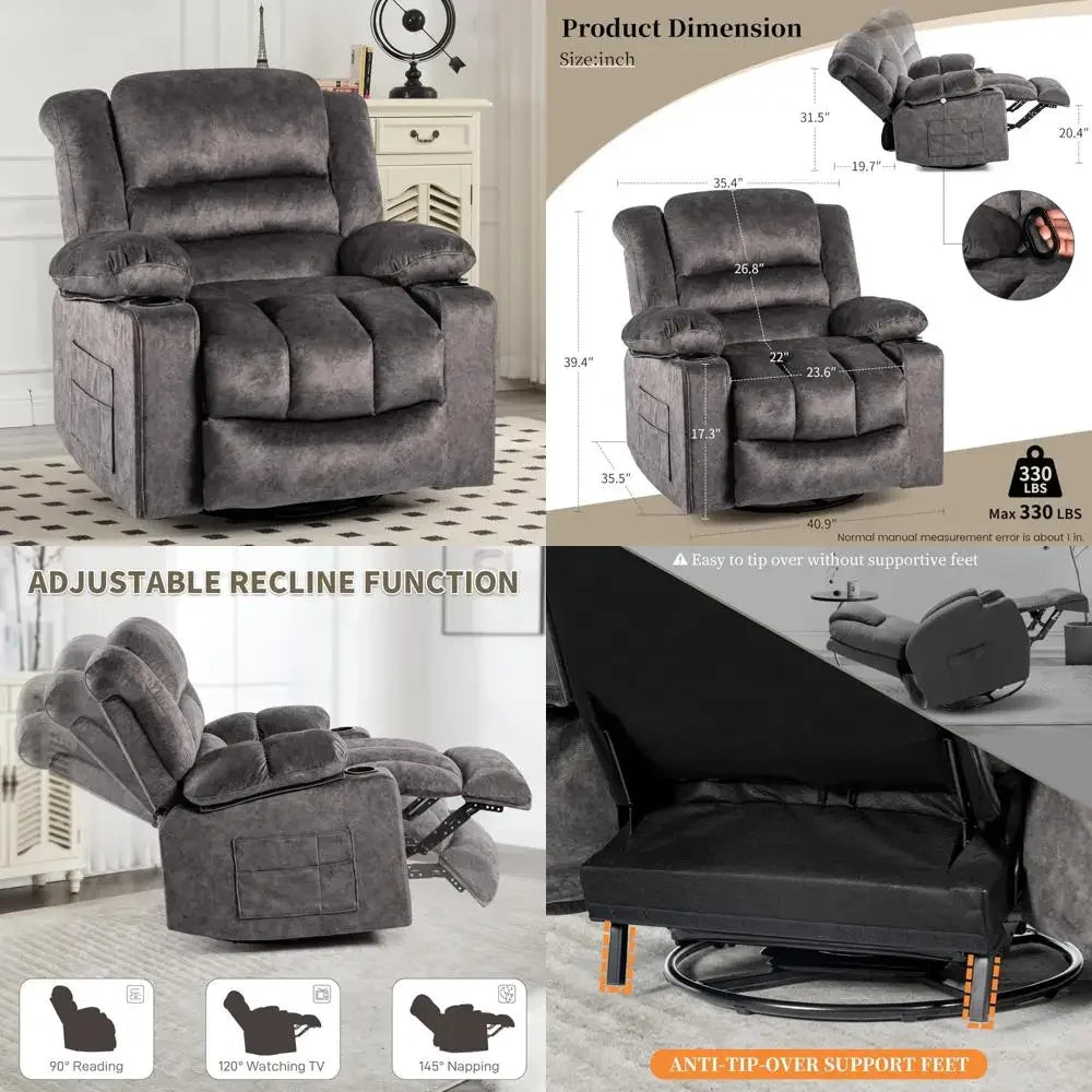 recliner chair rocker modern ergonomic lounge 360 degree swivel single sofa seat living room lounge recliners on clearance foam