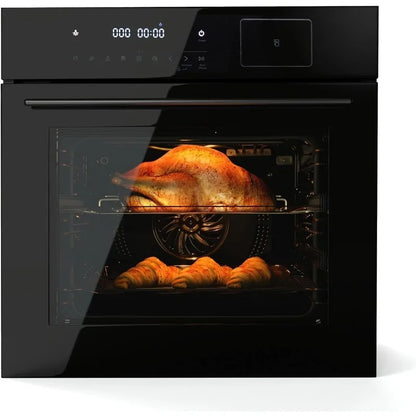 Single Wall Oven 24" Built-In Electric Ovens with 8 Baking Modes, 108 Automatic Recipes, 2.5 Cu. Ft Convection Wall Oven